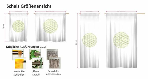 Grün Schlaufenschal Blume des Lebens verschiedene Ausführungen